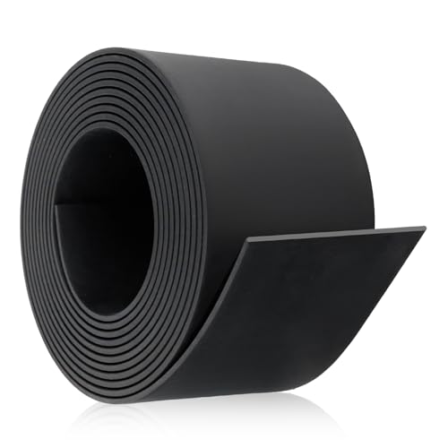 Gummistreifen Vollgummi Gummiplatte Dichtung 6m×50mm×5mm Gummidichtung flach Gummimatte Neopren Gummistreifen für DIY Gummischutz Dämpfungsgummi (nicht klebend) von Lefunom