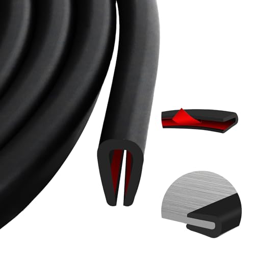 Kantenschutz selbstklebend EPDM Kantenschutzprofil U Gummidichtung Schwarz Gummi Kantenschutz für Bleche Glasscheiben Auto Blechschutzkante (3m, 3,2mm) von Lefunom