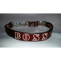 Leder Martingale Hundehalsband Mit Schnalle Und Name Eingestanzt von LegacyLeathercraft