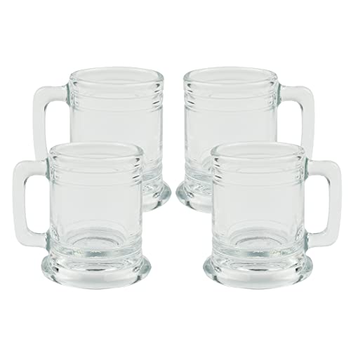 Legami - 4er Set Schnapsgläser Shot Glasses, Ø 5 cm, 25 ml, klares Glas, mit Griff, sehr praktisch in der Hand zu halten von LEGAMI
