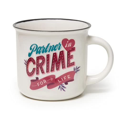 Legami - Cappuccinotasse, Partner in Crime Thema, New Bone China Porzellan, Take a Break Collection, Fassungsvermögen 350 ml, spülmaschinenfest von LEGAMI