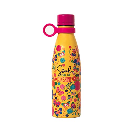 Legami - Hot&Cold Thermosflasche, 500 ml, Ø 7 cm, leicht und robust, luftdichter Verschluss, abnehmbarer Silikongriff, Butterfly-Motiv, Soul full of Sunshine, BPA- und Phthalat-frei Legami - Hot&Cold Thermosflasche, 500 ml, Ø 7 cm, leicht und robust, luftdichter Verschluss, abnehmbarer Silikongriff, Butterfly-Motiv, Soul full of Sunshine, BPA- und Phthalat-frei von LEGAMI