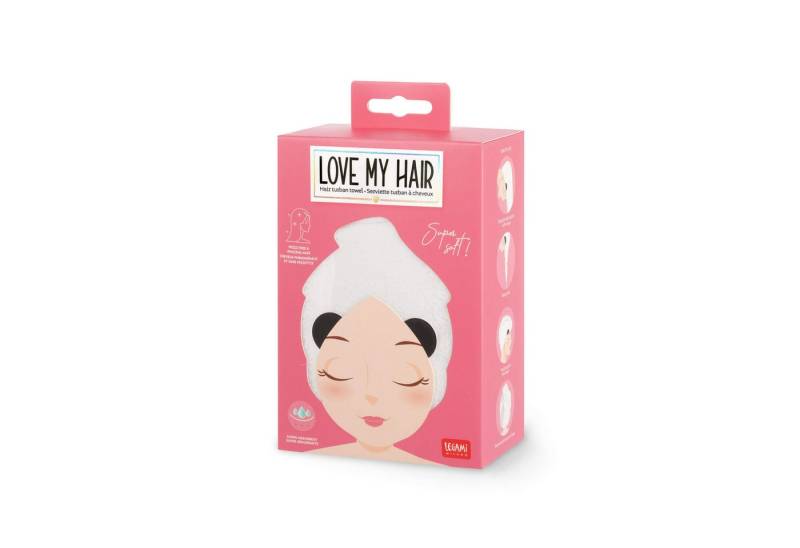 Legami Turban-Handtuch Turban-Handtuch für die Haare - Love my Hair Panda von Legami