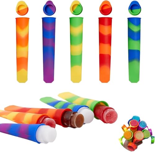 Eisformen aus Silikon, 6 Stück, BPA-frei, Eis am Stiel, mit einzigartigem Design, wiederverwendbar und einfach zu bedienen, umweltfreundliche Eisformen für Kinder und Erwachsene, ideal für von Legend