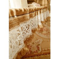 Vintage Weißer Jute-Vorhang Für Das Fenster Volant Mit Spitze - Rustikaler Küchen-Volant von LegendOfHandmade