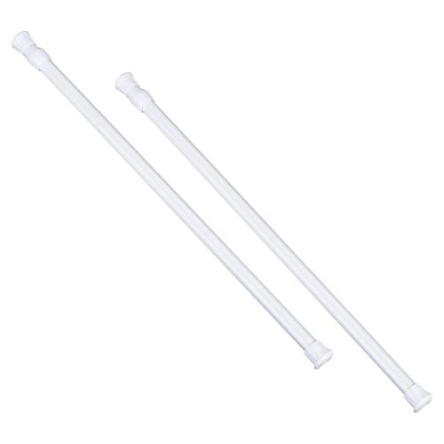 LegendTech 2 PCS Metal Telescopic Rods White Extendable Poles No Drilling Length Adjustable 40-70cm Spring Tension Curtain Closet Window Hanging Pole for Home Bathroom Door 1.3cm Diameter von LegendTech