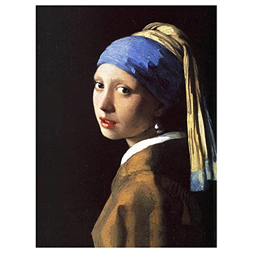 Legendarte - Kunstdruck auf Leinwand - Das Mädchen mit den Perlenohrgehänge Jan Vermeer - Wanddeko, Canvas cm. 80x100 von Legendarte