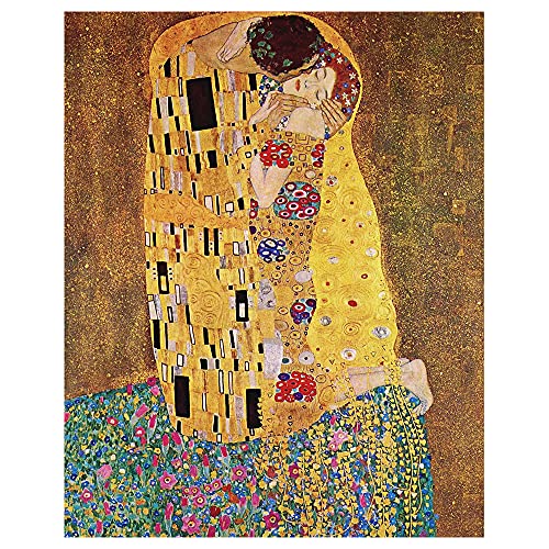 Legendarte - Kunstdruck auf Leinwand - Der Kuß Gustav Klimt - Wanddeko, Canvas cm. 40x50 von Legendarte