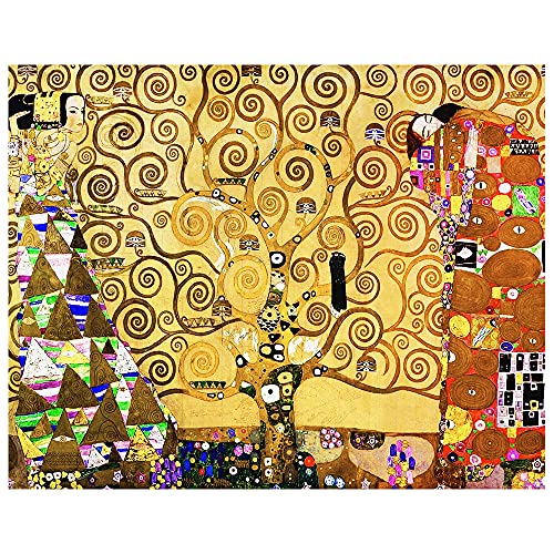 Legendarte - Kunstdruck auf Leinwand - Der Lebensbaum Gustav Klimt - Wanddeko, Canvas cm. 80x100 von Legendarte