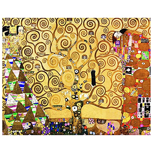 Legendarte - Kunstdruck auf Leinwand - Der Lebensbaum Gustav Klimt - Wanddeko, Canvas cm. 50x70 von Legendarte