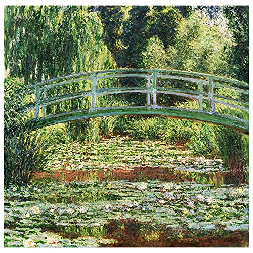 Legendarte - Kunstdruck auf Leinwand - Der Seerosenteich (Seerosen und Japanische Brücke) Claude Monet - Wanddeko, Canvas cm. 50x50 von Legendarte