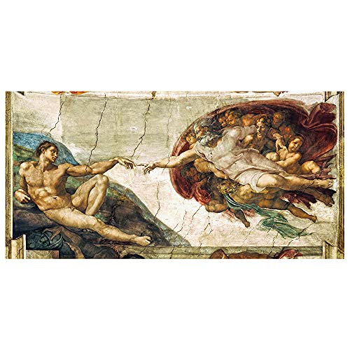 Legendarte - Kunstdruck auf Leinwand - Die Erschaffung Adams Michelangelo Buonarroti - Wanddeko, Canvas cm. 50x100 von Legendarte