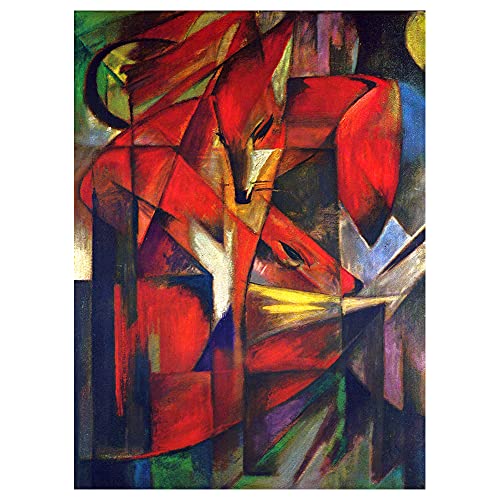 Legendarte - Kunstdruck auf Leinwand - Die Füchse Franz Marc - Wanddeko, Canvas cm. 60x80 von Legendarte