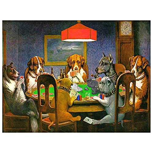 Legendarte - Kunstdruck auf Leinwand - Dogs Playing Poker - A Friend In Need - Cassius Marcellus Coolidge - Wanddeko, Canvas cm. 40x60 von Legendarte