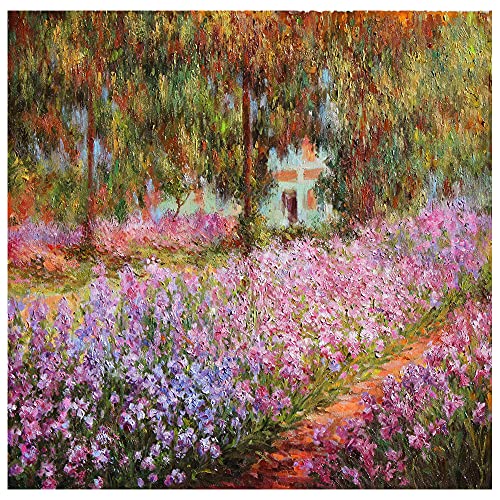 Legendarte - Kunstdruck auf Leinwand - Irisbeet in Monets Garten Claude Monet - Wanddeko, Canvas cm. 90x90 von Legendarte