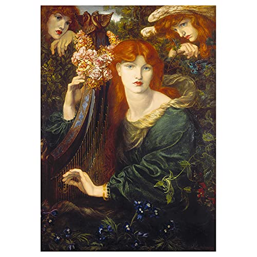 Legendarte - Kunstdruck auf Leinwand - La Ghirlandata - Dante Gabriel Rossetti - Wanddeko, Canvas cm. 60x85 von Legendarte
