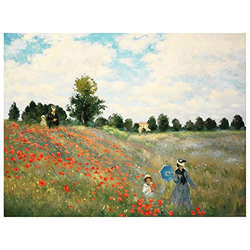 Legendarte - Kunstdruck auf Leinwand - Mohnfeld bei Argenteuil Claude Monet - Wanddeko, Canvas cm. 40x50 von Legendarte