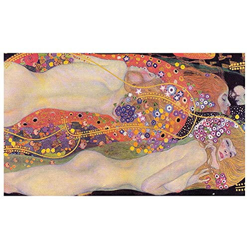 Legendarte - Kunstdruck auf Leinwand - Wasserschlangen II Gustav Klimt - Wanddeko, Canvas cm. 60x100 von Legendarte