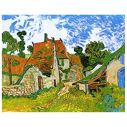 Legendarte Vincent Van Gogh Straße in Auvers Kunstdruck auf Leinwand, cm. 80x100 von Legendarte