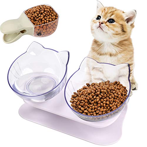 Legendog Fressnapf Katze Set - 15 ° Katzennapf ErhöHt Doppelnapf Katzen Futternapf Mit StäNder Personalisierte Wassernapf Haustier Napf für Katzen und Kleine Hunde Legendog Fressnapf Katze Set - 15 ° Katzennapf ErhöHt Doppelnapf Katzen Futternapf Mit StäNder Personalisierte Wassernapf Haustier Napf für Katzen und Kleine Hunde von Legendog