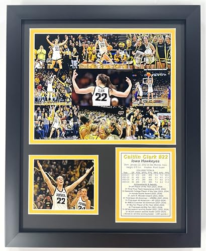 Caitlin Clark #22 | Iowa Hawkeyes Basketball-Sammelstück | Legends Never Die | gerahmte doppelt mattierte Fotocollage | 30,5 x 38,1 cm | (Mosaik) von Legends Never Die, Inc.