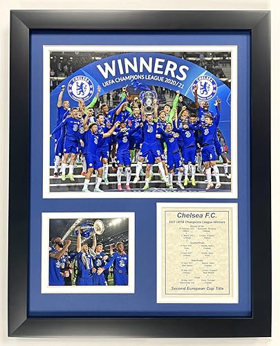 Legends Never Die, Inc. Chelsea FC | 2020–2021 UEFA Champions League Gewinner | 30,5 x 38,1 cm gerahmte Fotocollage von Legends Never Die, Inc.