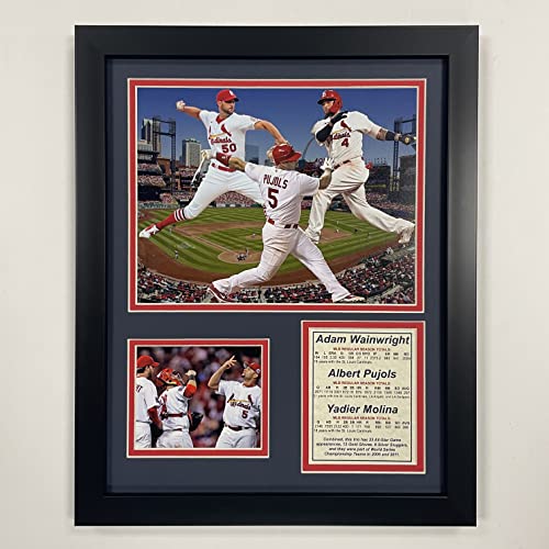 Legends Never Die, Inc. St. Louis Cardinals | The Big 3 | Molina – Wainwright – Pujols | 30,5 x 38,1 cm gerahmte Fotocollage von Legends Never Die, Inc.
