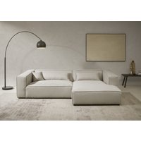 LeGer Home by Lena Gercke Ecksofa "PIARA XXL, Big-Sofa in Cord oder Leinenoptik, L-Form, mit Kedernaht", wahlweise Ottomane rechts/links, schwarze Füße, extra tiefe Sitzfläche von Leger Home By Lena Gercke