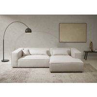 LeGer Home by Lena Gercke Ecksofa "PIARA XXL, Big-Sofa in Cord oder Leinenoptik, L-Form, mit Kedernaht", wahlweise Ottomane rechts/links, schwarze Füße, extra tiefe Sitzfläche von Leger Home By Lena Gercke