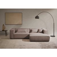 LeGer Home by Lena Gercke Ecksofa "PIARA mit Kedernaht in Cord oder Leinenoptik, moderne Couch in L-Form", wahlweise Ottomane rechts/links, schwarze Füße, bequemer Sitzkomfort von Leger Home By Lena Gercke
