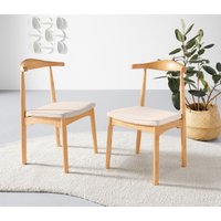 LeGer Home by Lena Gercke Esszimmerstuhl "Rianne, TOPSELLER, OTTOs Choice", (Set), 2 St., Gestellrahmen aus massivem Eschenholz, Sitzfläche mit Webstoffkissen von Leger Home By Lena Gercke