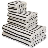 LeGer Home by Lena Gercke Handtuch Set "Tamsin, Duschtücher, Handtücher, Gästetücher, Premium 500 gr/m²", Set, 6 tlg., Frottier, Handtücher mit Logostikerei, 100% Baumwolle, gestreift, weich von Leger Home By Lena Gercke