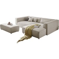 LeGer Home by Lena Gercke Polsterecke "PIARA XXL, L-Form mit Schlaffunktion, Big-Sofa in Cord o. Leinenoptik", Hocker stellbar zum Schlafsofa (Krokodilverbinder), tiefe Sitzfläche von Leger Home By Lena Gercke