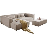 LeGer Home by Lena Gercke Polsterecke "PIARA XXL, L-Form mit Schlaffunktion, Big-Sofa in Cord o. Leinenoptik", Hocker stellbar zum Schlafsofa (Krokodilverbinder), tiefe Sitzfläche von Leger Home By Lena Gercke