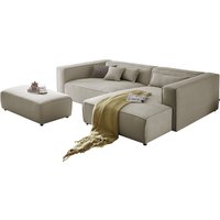 LeGer Home by Lena Gercke Polsterecke "PIARA XXL, L-Form mit Schlaffunktion, Big-Sofa in Cord o. Leinenoptik", Hocker stellbar zum Schlafsofa (Krokodilverbinder), tiefe Sitzfläche von Leger Home By Lena Gercke