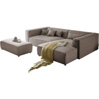 LeGer Home by Lena Gercke Polsterecke "PIARA XXL, L-Form mit Schlaffunktion, Big-Sofa in Cord o. Leinenoptik", Hocker stellbar zum Schlafsofa (Krokodilverbinder), tiefe Sitzfläche von Leger Home By Lena Gercke
