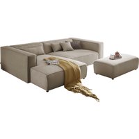 LeGer Home by Lena Gercke Polsterecke "PIARA XXL, L-Form mit Schlaffunktion, Big-Sofa in Cord o. Leinenoptik", Hocker stellbar zum Schlafsofa (Krokodilverbinder), tiefe Sitzfläche von Leger Home By Lena Gercke