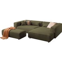 LeGer Home by Lena Gercke Polsterecke "PIARA XXL, L-Form mit Schlaffunktion, Big-Sofa in Cord o. Leinenoptik", Hocker stellbar zum Schlafsofa (Krokodilverbinder), tiefe Sitzfläche von Leger Home By Lena Gercke