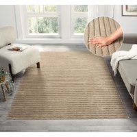LeGer Home by Lena Gercke Teppich "Selma" rechteckig 19 mm Höhe Hoch-Tief-Struktur, Streifen Design, Wohnzimmer, Schlafzimmer von Leger Home By Lena Gercke