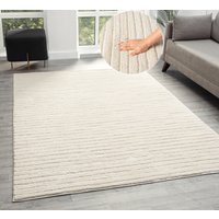 LeGer Home by Lena Gercke Teppich "Selma" rechteckig 19 mm Höhe Hoch-Tief-Struktur, Streifen Design, Wohnzimmer, Schlafzimmer von Leger Home By Lena Gercke