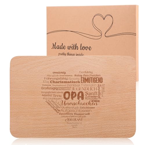 Geschenkidee für Opa mit Gravur - Frühstücksbrettchen holz als Weihnachtsgeschenke - Komplimente der Liebe von Legezon