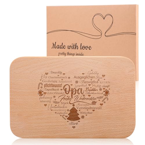 Geschenkidee für Opa mit Gravur - Frühstücksbrettchen holz als Weihnachtsgeschenke - Weihnachtslob von Legezon