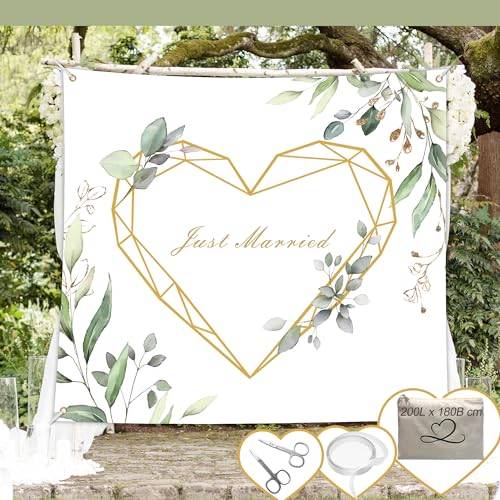 Hochzeitsgeschenke für Brautpaar,Hochzeitsherz zum Ausschneiden,Hochzeitslaken mit Aufbewahrungstasche,Herz zum Ausschneiden Hochzeit Geschenke,Eukalyptus Deko,Standesamt Überraschung, Hochzeitsspiele von Legezon