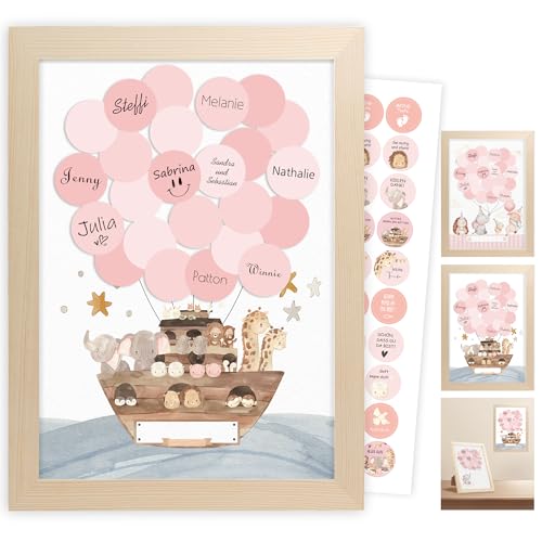 Legezon Gästebuch Babyparty, Schwangerschaft Geschenk für Mutter, Geschenk Geburt Personalisierte,Kinderzimmer Deko Mädchen Junge,Baby Erstausstattung Neugeborene,mit Bilderrahmen,Arche Noah Legezon Gästebuch Babyparty, Schwangerschaft Geschenk für Mutter, Geschenk Geburt Personalisierte,Kinderzimmer Deko Mädchen Junge,Baby Erstausstattung Neugeborene,mit Bilderrahmen,Arche Noah von Legezon