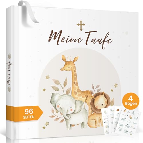 Taufgeschenk für Mädchen Junge Patenkind Gästebuch Meine Taufe Taufbuch mit Aufkleber Taufalbum hochwertiges Erinnerungsbuch, Gästebuch taufe zum Ausfüllen für Glückwünsche Fotos Gästebild taufe Deko von Legezon