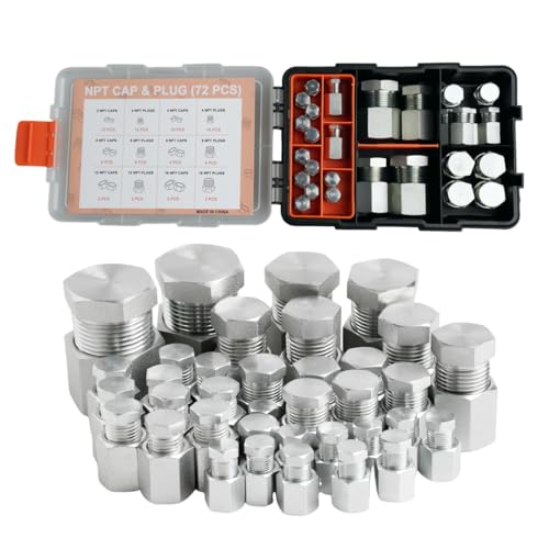 legines 72-teiliges Hydraulikschlauchkappen und Stopfen-Set, NPT-Kappe und Stopfen-Sortiment, robustes Dichtungsadapter-Set mit Präzisionsgewinde, Stahl-Flare-Armatur-Set, Armaturenbrettgrößen 2, 4, legines 72-teiliges Hydraulikschlauchkappen und Stopfen-Set, NPT-Kappe und Stopfen-Sortiment, robustes Dichtungsadapter-Set mit Präzisionsgewinde, Stahl-Flare-Armatur-Set, Armaturenbrettgrößen 2, 4, von Legines
