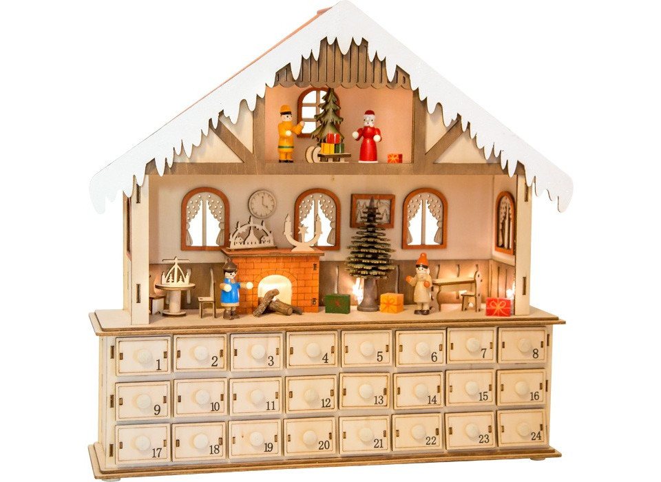 Legler Adventskalender Small foot 10546 - Adventskalender Puppenstube mit 24 Schubladen, m... von Legler