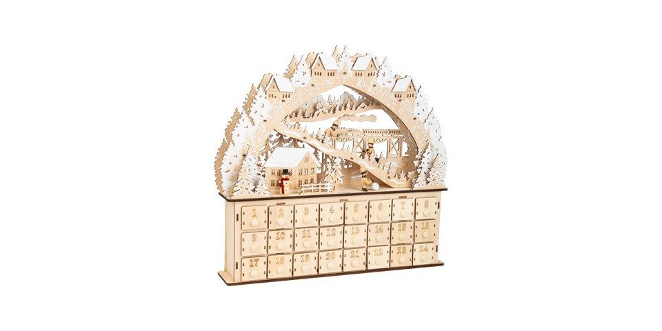 Legler Adventskalender Small foot 11789 - Adventskalender Skivergnügen, Holz, Weihnachtsbo... von Legler