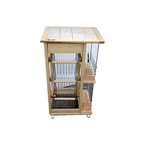 Wagen mit Flaschenhalter Natur 48 x 38 x 83 cm von Legno Line