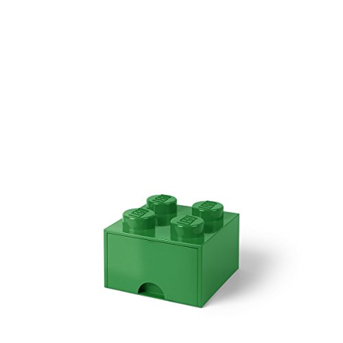 Room Copenhagen Lego 40051734 Storage Brick 4 mit Schubladen, Plastik, Grün, 25 x 25,2 cm von Room Copenhagen